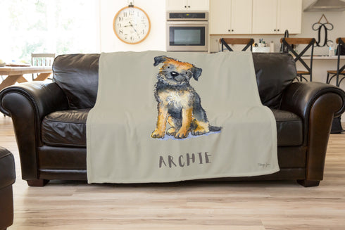 Border Terrier Personalised Throw